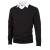 Pima  Cotton  V-neck v-genser i bomull Large Sort 